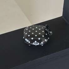 极简黑色波点吊坠耳机保护套,兼容 Pro 3、新款 Pro 2、可爱 Apple 4 极简 3,女士个性化半耳机保护套 - 黑色 - 查看 6