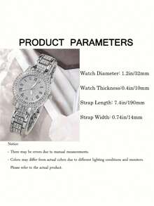 6件套优雅石英表套装，女士风格，罗马数字合金表盘，包含项链、戒指、耳环、手链等，母亲节礼物，奢华舒适的表带，经典圆形表盘，适合节日、派对、婚礼和日常佩戴，是送给女性的最佳礼物（不含礼盒） - 銀色 - 查看 5