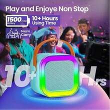 Karaoke Bluetooth Speaker K12 - Compact Portable Speaker With 2 Microphone, Full Bass, Wireless, Perfect For KTV, Exquisite Wireless Home Entertainment, Game Room, Excellent Songs, Small Karaoke Equipment With Microphone, Small Karaoke Machine, - Baby Blue - View 6