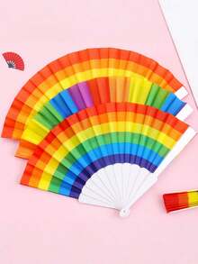 1 chiếc - Quạt cầm tay cầu vồng gấp gọn, quạt vải gấp 7 inch dùng để làm mát mùa hè, đạo cụ cho các bữa tiệc khiêu vũ, quạt làm mát mini. - Nhiều màu - Xem 9