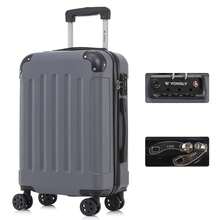 YONSLY Suitcase 20/24/28 Inches With TSA Lock Double‑Track YKK Zippers 4 Wheels 360° Mesh Pocket Hard Shell Suitcase Trolley 2/3/4‑Piece Set - Dark Grey - View 15