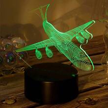 Đèn ngủ 3D hình máy bay 7 màu gradient, cảm ứng, chạy bằng USB, mô hình máy bay, đèn trang trí bàn làm việc/phòng ngủ sáng tạo, đèn trang trí phòng, đèn ngủ độc đáo, quà tặng cho người đam mê máy bay. - Nhiều màu - Xem 3