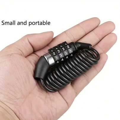 Motorcycle Helmet Lock, Bicycle And Motorcycle Steel Wire Chain Lock With Anti-Theft Password, 4-Digit Cable Lock, Retractable Luggage Lock, Stroller Lock