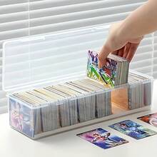 6-Grid Durable PET Plastic Storage Box, Random Color Dividers, Multi-Compartment With Flip Cover, Suitable For Organizing Trading Cards, Game Cards, Business Cards And Desktop Items, Transparent Design For Easy Viewing, Ideal For 14+ Years Old, Card Box/Trading Card Storage Container, Perfect Choice For Weddings, Birthdays, Parties And Events - Transparent - View 11