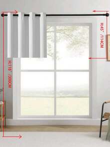 1片/2片装窗帘，遮光窗帘，隔热，不透光窗帘，带孔眼，遮光，防紫外线，卧室客厅室内装饰，隔热遮光窗帘 - 重型遮光带孔眼窗帘，适用于卧室和客厅，保护隐私和调节温度的窗帘，客厅窗帘 - 白色 - 查看 54