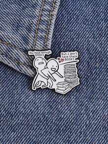 1件“趣味爱书人士珐琅‘你已经有足够多的书了’胸针，可作服装、自我关爱徽章、金属胸针、时尚翻领徽章、背包、衣服、珠宝包别针，毕业礼物” - 彩色 - 查看 4