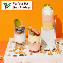 40/20/10件套透明斜角杯，透明布丁杯，果冻杯，冰淇淋杯，甜点杯，迷你开胃菜杯，适用于派对、婚礼、餐饮、冰淇淋、布丁和食品容器，厨房用品 - 透明 - 查看 6