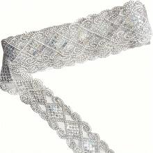 1/5 Yard [Shiny Sequin Lace Trims] Shiny Gold/Silver Sequin Lace Edging, Suitable For DIY Decorating Clothing, Hats And Home Goods - Multicolor - View 2
