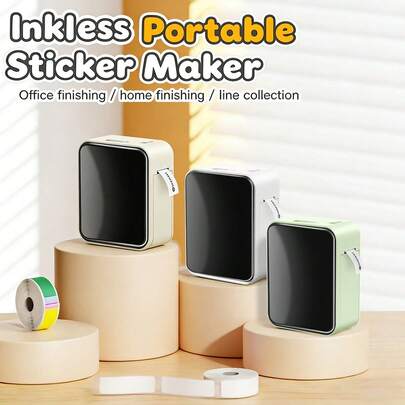  Marklife 便携式无线热敏标签打印机，附赠一卷 15*30mm 标签贴纸，三种颜色可选，USB 充电，自带背胶标签。可与手机和打印机配合使用，非常适合条形码、厨房、办公室和价格标签等应用场景。
