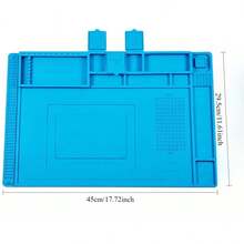 磁性硅胶工作垫焊接台垫耐热防静电适用于电子产品手机笔记本电脑手表维修 - 藍色 - 查看 10
