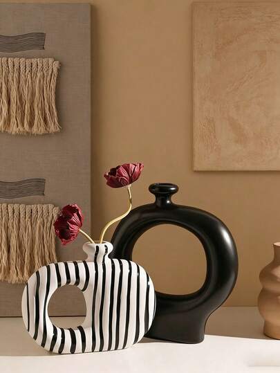 1 chiếc bình hoa nhựa hình tròn tối giản hiện đại, thích hợp trang trí bàn ăn và lối vào nhà, khách sạn, nhà hàng, dùng để cắm hoa, trồng cây, trang trí bàn.