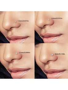 6件套钛金鼻钉男士鼻环，不锈钢鼻钉套装，闪亮圆形锆石鼻钉穿孔饰品套装，派对礼物 - 左欄 - 查看 4