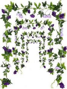 240cm Purple Rose Vine, 1/3pcs Set - Suitable For Home Decor, Wedding Decor, Tabletop Decor, Party Decor, Holiday Decor - Purple - View 5