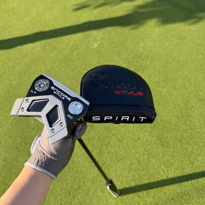 1 stuk ENCORE SPIRIT Low Torque Series Push Putter, 86,36 cm, rechtshandig, matzwarte stalen shaft en zwart-witte PU-grip, zeer stabiele precisieputter, geschikt voor golftraining, geschikt voor mannelijke en vrouwelijke golfers, professionele rechtshandige putter