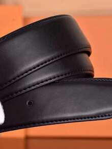 Thắt lưng nam cao cấp, khóa trơn, khóa chữ H mạ vàng/bạc, kiểu dáng công sở thường ngày, thời trang và đa năng. - Nhiều màu - Xem 7