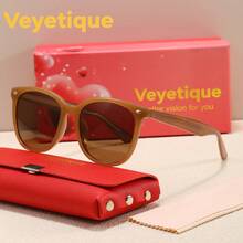 1 套 2026 新款 GM 高端男女通用时尚醋酸纤维铆钉方形镜框太阳镜，偏光防紫外线眼镜，带眼镜盒和清洁布 - 彩色 - 查看 9