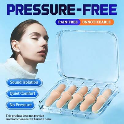 Reusable Foam Earplugs, Suitable For Deep Sleep - Easy To Clean, Great For Travel, Study, Dorm, Swimming And Noisy Environments, Sleep Earplugs, Study Essential, Portable Sleep Aid, Compact Design, Easy-To-Clean Material