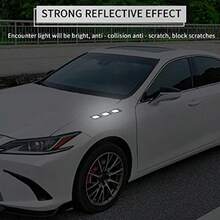 6PCS Car Fender Ood Bumper Reflective Decal Safety Warning Stre Veicle Tection Body Stickers Ration Universal Black-Wite - Đen trắng - Xem 5