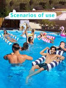 Schwimmender Poolstuhl & Lässig-Hängematte, dualer faltbarer aufblasbarer Poolstuhl mit Rückenlehne, geeignet für Spa, Strand und Party, tragbarer schwimmender Stuhl/Bett, ideal für Sommer-Außennutzung, Reisen und Urlaub, perfektes Geburtstagsgeschenk für Studenten - A - Übersicht 5
