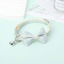 Adjustable Pet Collar With Plaid, Daisy Flower, Bow Tie, And Bell Pendant For Cats And Dogs - Multicolor - View 13