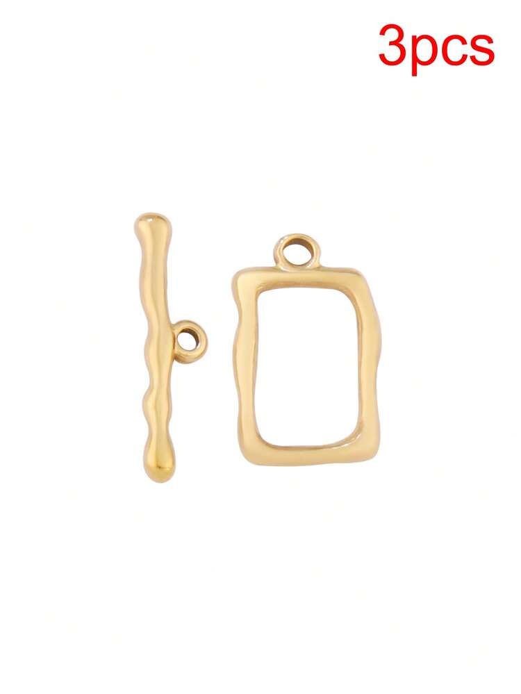 3 sets de broches geométricos redondos de acero inoxidable tipo OT para hacer manualidades de joyería, pulseras, collares y accesorios - hebilla OT - Añade 15