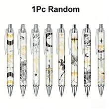 2/4/8/16支装可伸缩龙形圆珠笔套装，包含太阳、月亮、星星、塔罗牌和西方神话元素，个性化笔套装，适合开斋节、情侣、朋友生日、教师、学生办公及学习用品 - 龍 - 查看 8