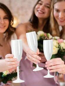 5盎司亚克力香槟杯，不易碎高脚杯，可重复使用香槟祝酒杯 - 现代时尚，适合居家、婚礼、烘焙、饮酒、情人节、儿童派对、周年纪念日、父亲节、母亲节、复活节、假日野餐、新年派对等场合 - 彩色 - 查看 6