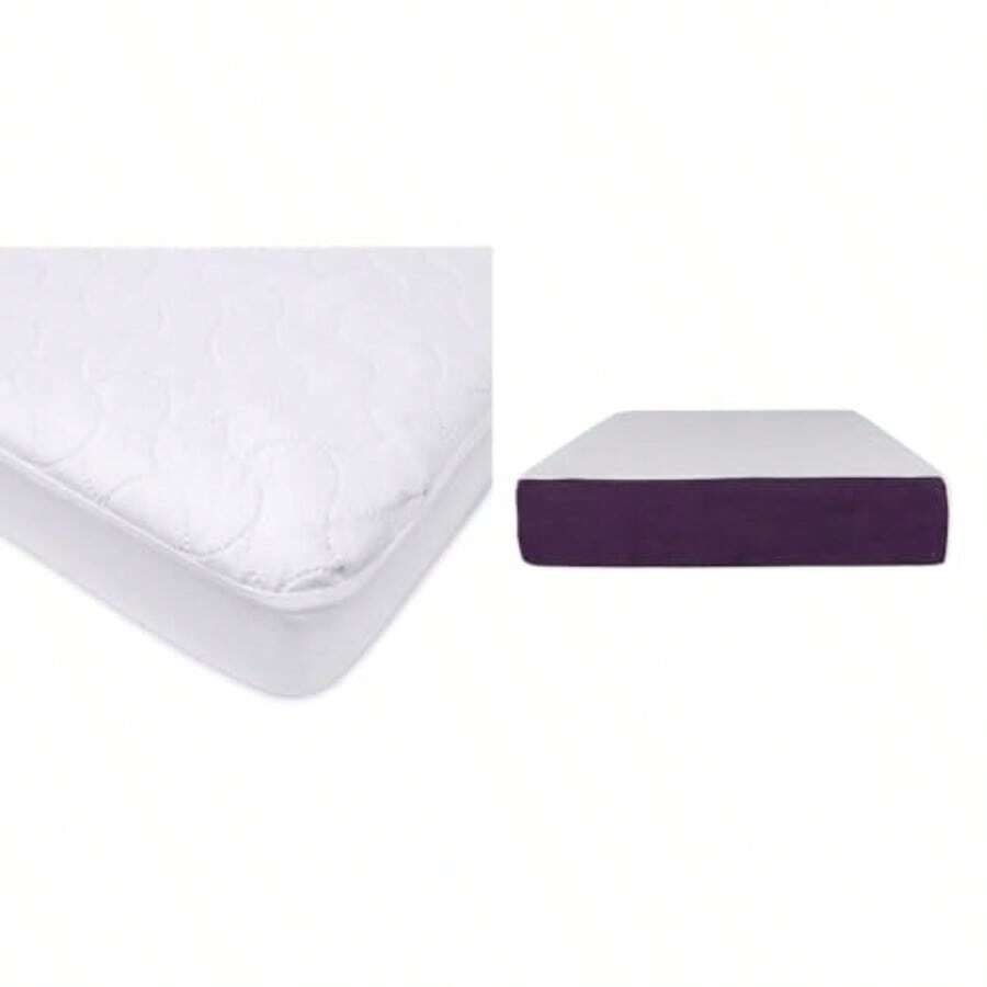 American Baby Company Cubierta Protectora Impermeable Ajustable Cama Infantil + Memory Foam Baby Colchón Cuna Bebé Baby Good Firmeza Media/Suave 120x60x15cm Espuma Poliuretano - como en la foto - Ver 1