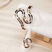 Bộ trang sức 2 món thời trang, tinh tế, thanh lịch, mang phong cách retro, hình chữ S, họa tiết da báo, gồm vòng tay và nhẫn, thích hợp cho phụ nữ đeo hàng ngày. - Nhiều màu - Xem 6