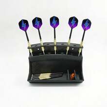 9孔多功能飞镖收纳展示架 - 壁挂/桌面两用坚固支架（含螺丝），家用娱乐展示架 - 黑色 - 查看 4