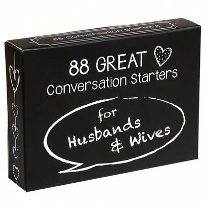 1 Caja de 88 Grandes Temas de Conversación para Esposos y Esposas "Juego de Cartas Romántico para Parejas Casadas" Juegos Cristianos, Comunicación y Ayuda Matrimonial, Regalos Divertidos para Aniversario o Boda