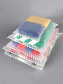 1pc/5pcs/10pcs Transparent PE Self-Sealing Bags With Ventilation Holes, Reusable Plastic Storage Bags Suitable For Clothes, Socks, Underwear, Cosmetics, Travel, Home Organization, Retail Display, Transportation, Wardrobe, Luggage, Bedroom, Bathroom, Office, Kitchen, Moving Storage, Gift Packaging And Daily Use - White - View 6