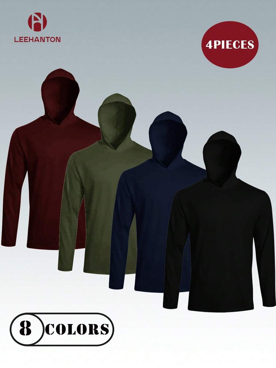 Men Hoodie Co-Ords - 酒紅/軍綠/藏藍/黑 - 查看 1