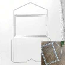 Troqueles de sobre para hacer tarjetas y scrapbooking, moldes de plantilla de metal para álbumes de fotos DIY, estampado y decoración de papel - plata - Ver 2