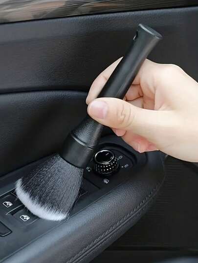 1 pieza Cepillo de detalle para el interior del coche, cepillo de cerdas suaves para el polvo, herramienta de detalle del coche, plumero para el salpicadero, accesorios para el coche