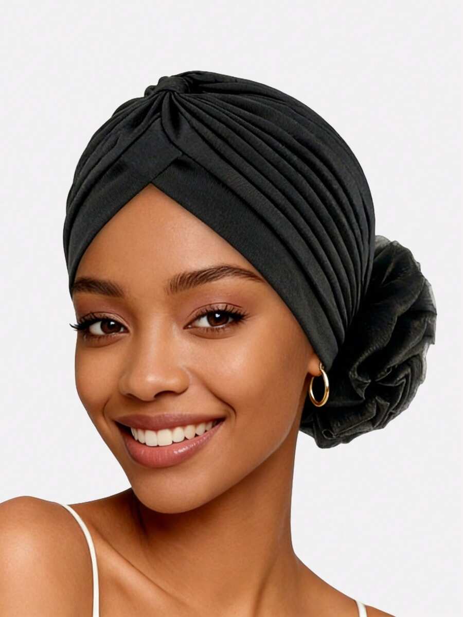 1pc Women's Muslim Turban Hat, Suitable For Wedding And Daily Use - Multicolor - View 1