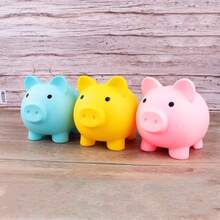 Heo đất tiết kiệm bằng cao su mềm không vỡ, bền, chống rơi, hình động vật hoạt hình dễ thương, giúp thanh thiếu niên học thói quen tiết kiệm tiền, quà tặng lý tưởng cho sinh nhật, lễ hội, quà tặng tựu trường. - Nhiều màu - Xem 5