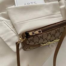 Fashionable Versatile Casual Letter Jacquard Shoulder Bag - Brown - View 8