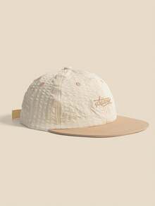 1pc Couple Plaid Retro American Style Short Brim Embroidered Letter Distressed 5-Panel Hat, Baseball Cap, Sun Protection, Suitable For Outdoor, Casual, Driving, Sports, Hiking, Daily Use,Summer,Beach,Holiday - A - View 8
