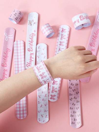 12pcs Pink Bow Clapper Bracelets, Pink Bow Theme Birthday Party Decorations, Baby Girl Party Decorations, 1st Birthday Party Decorations, Gender Reveal Party Supplies, Baby Party Favors, Handmade Fun, Baby Girl Party Supplies, 1st Birthday Party Decorations, Pink Birthday Decorations, Pink Bow Decorations