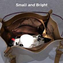 Women's Wallet With Touch Sensor USB Charging LED Night Light, Heart-Shaped Handbag Lamp - White - View 9