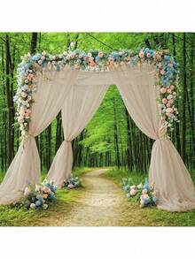 1 Roll Champagne Color Large Size 2.46ft*164.04ft DIY Tulle Bridal Veil, Mosquito Net, Handmade Sewing Wedding Decor, Photography Backdrop Fabric, Suitable For Wedding Decoration, Party, Birthday, Home, Outdoor - H-Champagne - View 8