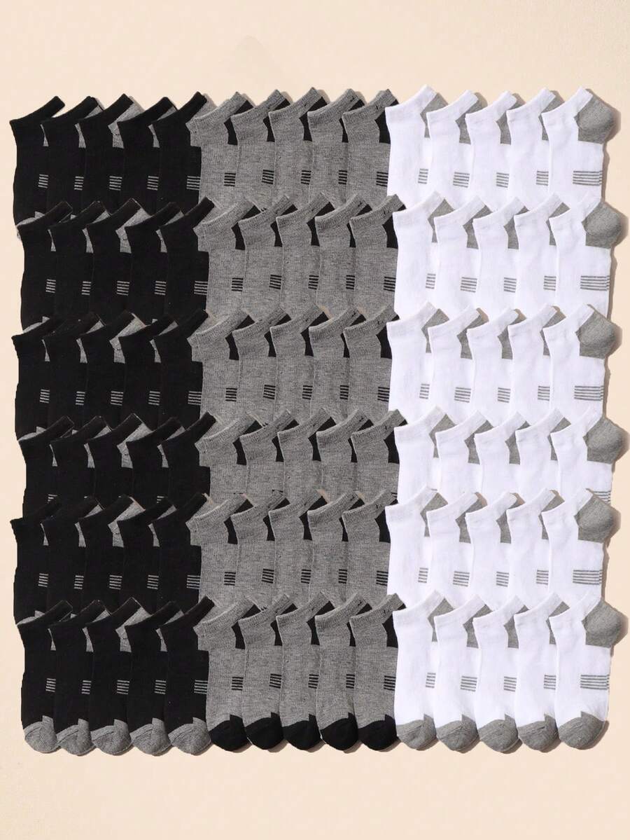 10 paires de chaussettes mi-mollet pour enfants, de couleurs unies noir, blanc, gris. Couleurs classiques minimalistes, confortables, respirantes et absorbantes. Convient pour le plein air, les sports et la maison - Multicolore - Voir 1