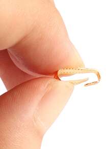 100 piezas Ganchos de conexión de acero inoxidable con clip de presión para hacer joyas DIY, accesorios y suministros - Botones de bricolaje - Ver 3