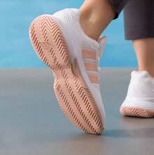 Adidas Giày thể thao nữ thoáng khí, nhẹ, giảm sốc, giày tennis buộc dây - Trắng Hồng - Xem 10