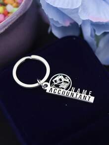 Customized Stainless Steel Calculator Keychain - Personalized Plaque With Accounting Design, Fashionable Metal Keychain - Multicolor - View 2