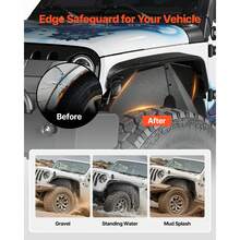 Inner Fender Liner, Front Fender Liner Compatible With 2007-2018 Jeeps JK/JKU 2/4 Doors, Steel Mud Guards Bolt-On Style Fenders Flare, Wheel Well Cover Fenders Flare Liners, Scratch-Resistant - 正面 - 查看 3