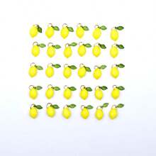 Yellow-Green Lemon Leaf DIY Handmade Fruit Pendant, Czech Earring & Necklace Accessory Materials, Fresh Jewelry - Multicolor - View 1