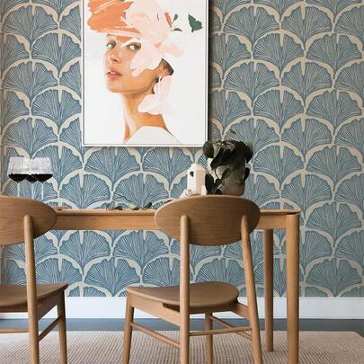 White And Blue Removable Wallpaper, Bohemian Modern Wall Paper, Self-Adhesive Wallpaper Suitable For Bedroom, Blue Contact Paper For Cabinet Drawers, Shelves, Home Decor Vinyl Film