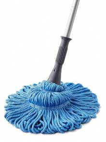 Eyliden Mop With 2 Reusable Microfiber Heads, Easy Wringing Twist Mop, 57.5 Inch Long Handle, Wet Mops For Floor Cleaning, Commercial Household Clean Hardwood, Vinyl, Tile And More (Grey) - Blue - 查看 8